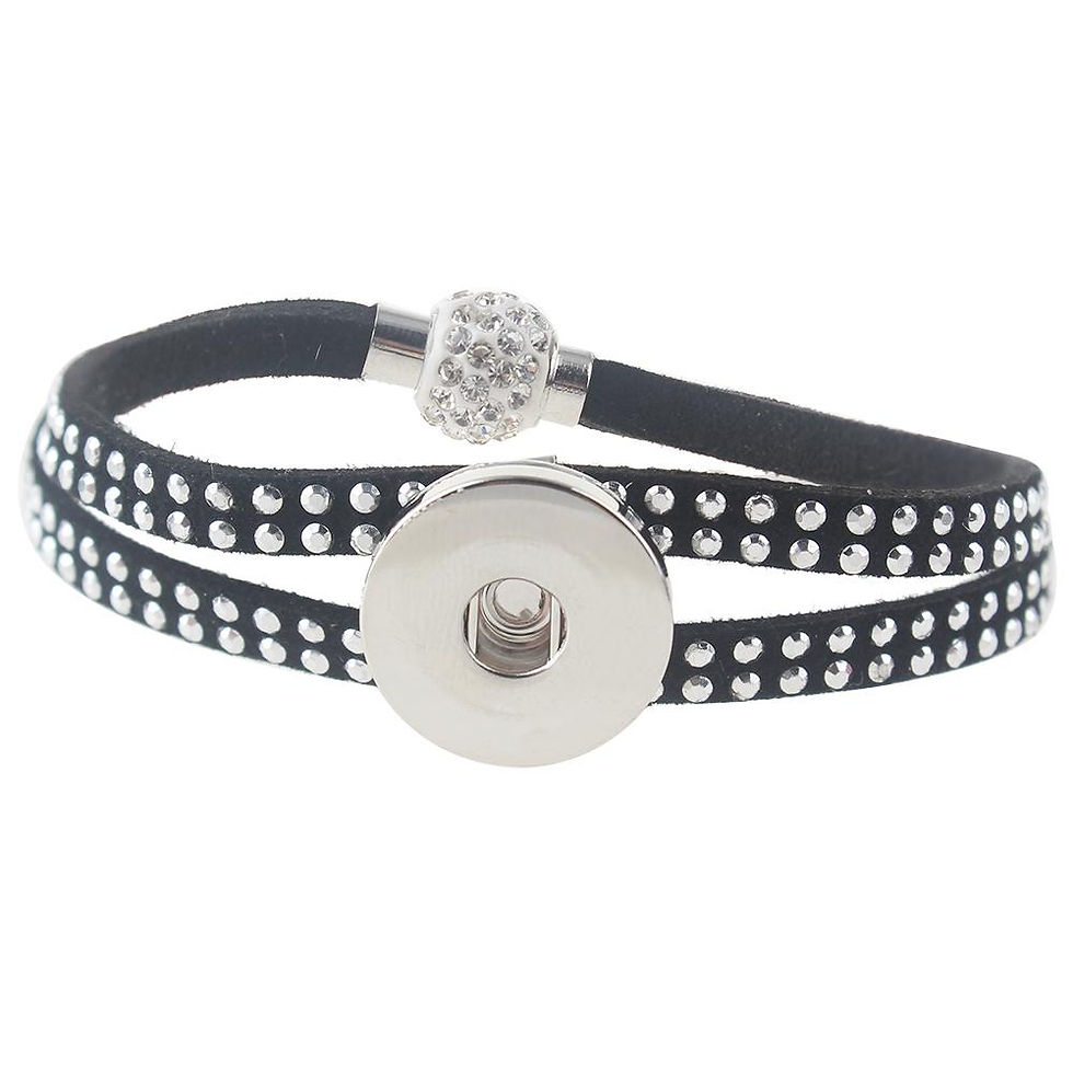 18mm/20mm Leather Double Strap w/Metal Beads Bracelet (1820-8591J-CO)