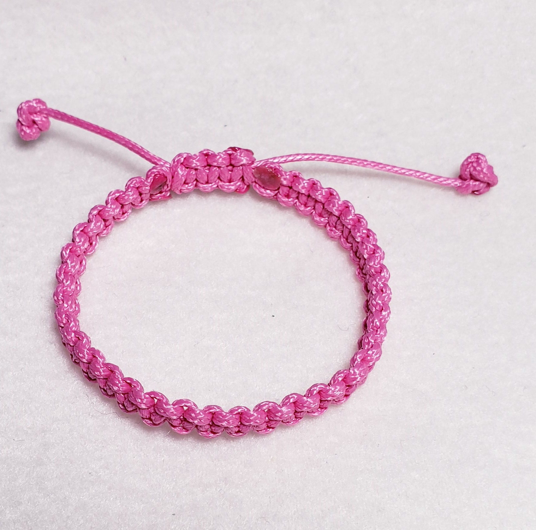 Bright Pink Macrame Prayer Bracelet (Prayer0003)