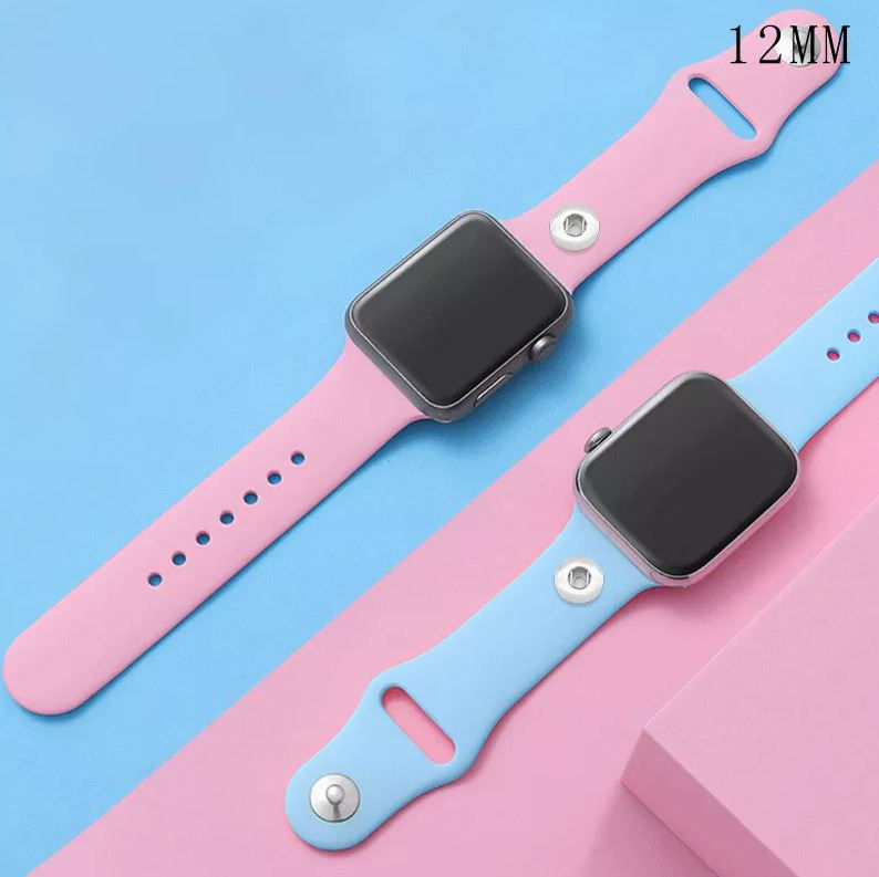 Thumbnail: 12mm White Apple Silicone Watch Strap - Small/Medium (12-2422-42/44-P)