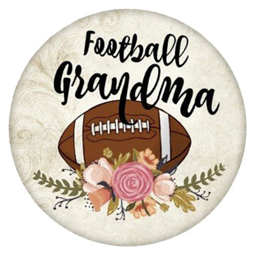 18mm/20mm FOOTBALL GRANDMA Enamel Snap (1820-5541P-CO-E2)