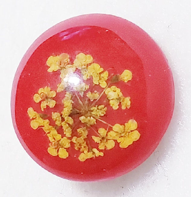18mm/20mm Yellow Flowers w/Orange Background Glass Dome Snap (1820-1504A)