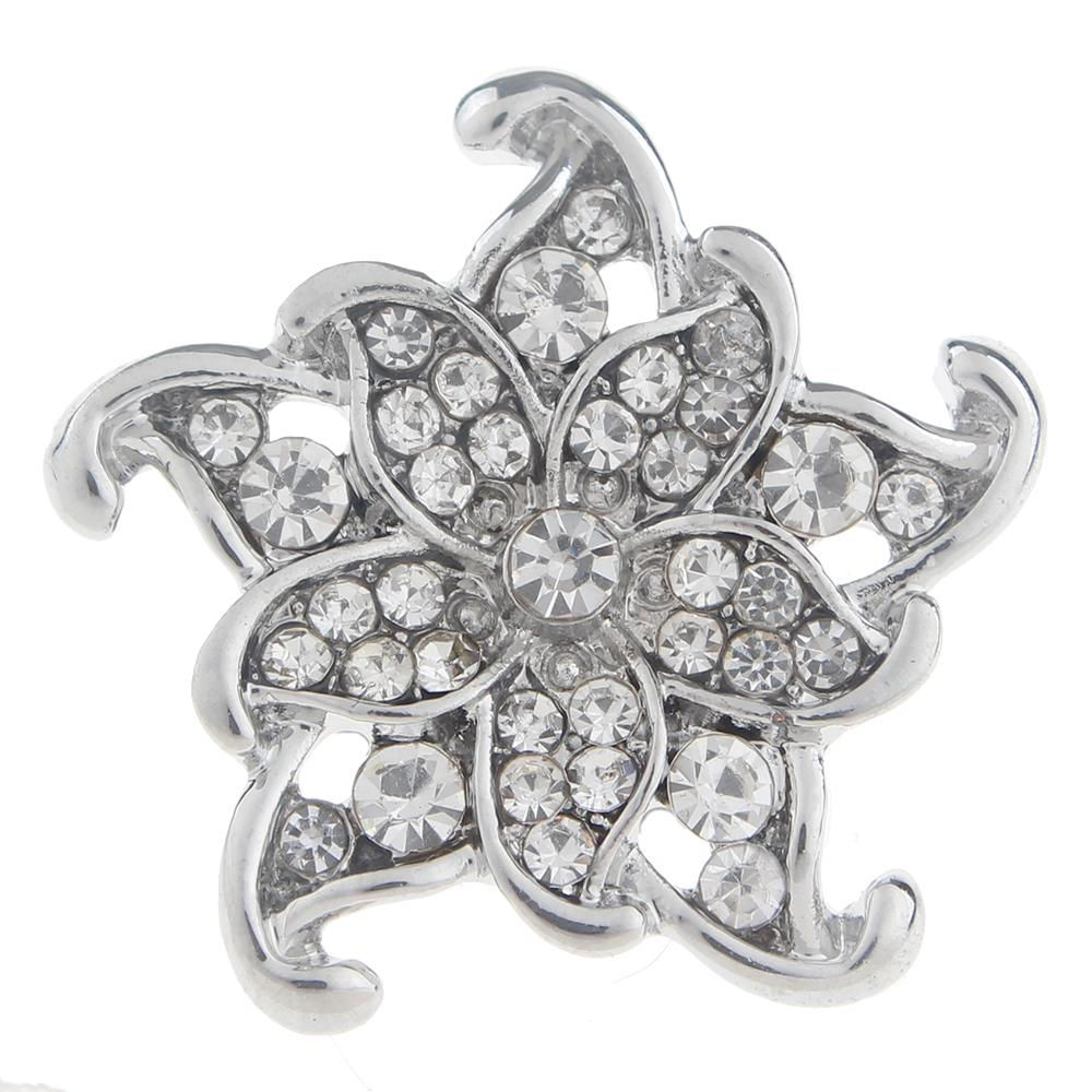 18mm/20mm Silver Clear Rhinestone Breezy Star Snap (1820-0506-E2)