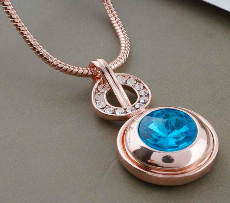 Thumbnail: 18mm/20mm Rose Gold w/Large Turquoise Center Stone Snap (1820-9760RG)