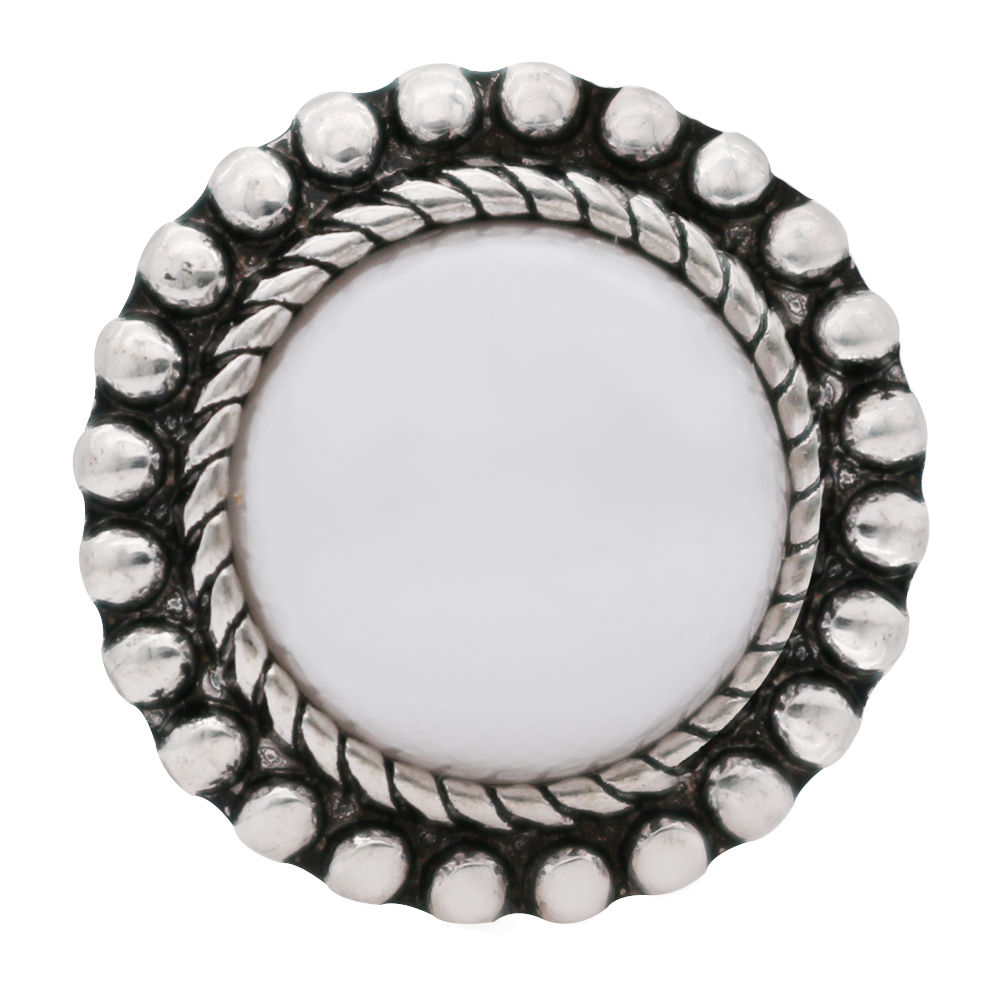 18mm/20mm Metal Scalloped Edge w/Pearl Center Snap (1820-6560C)