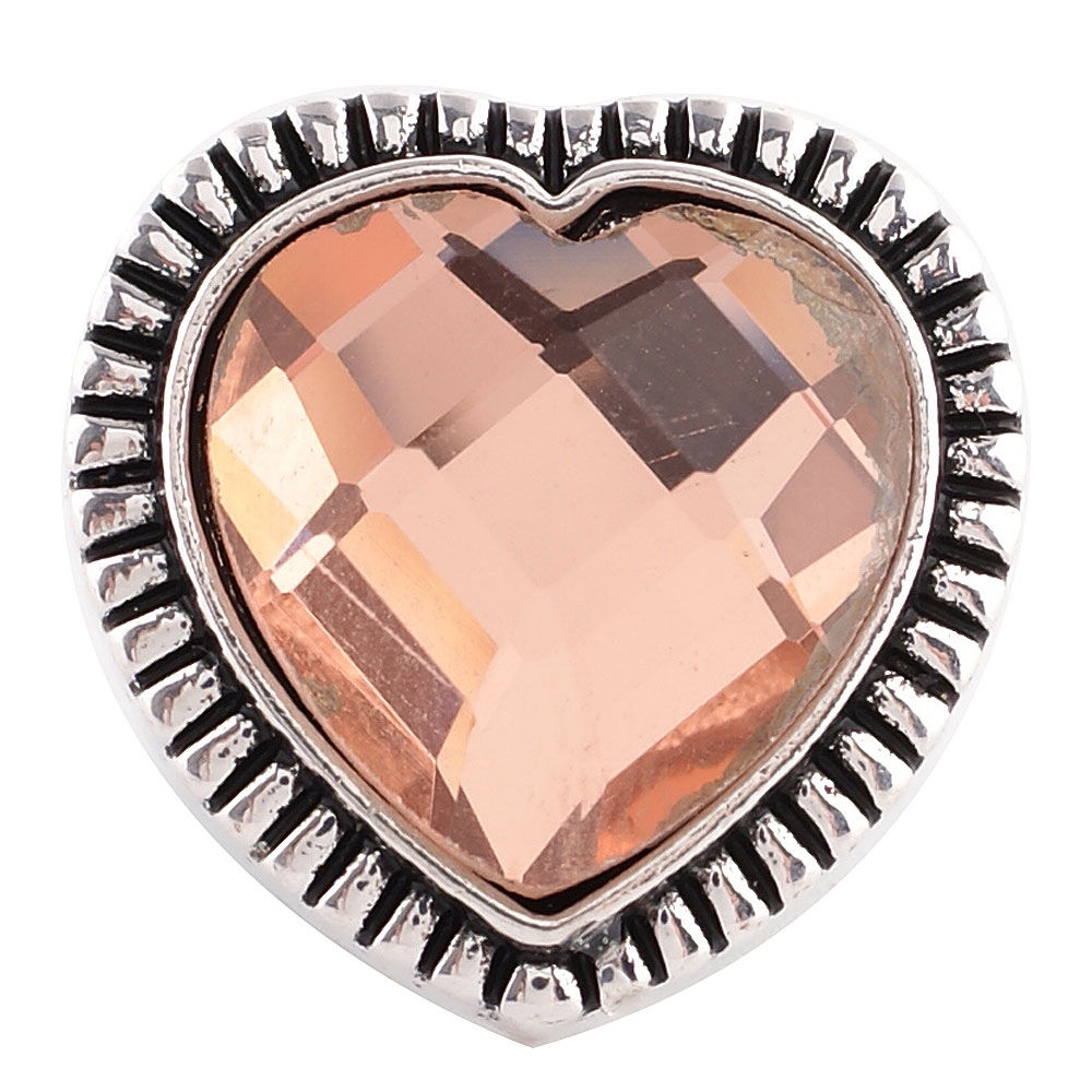 18mm/20mm Carmel Rhinestone Surrounded by Ribbed Trim Snap (1820-6037-CO)