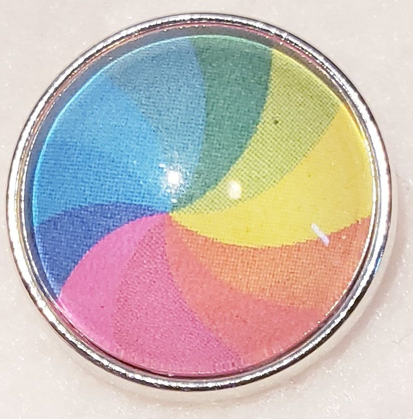 18mm/20mm Pink, Blue Yellow and Green Vortex Snap (1820-0375A-E2)
