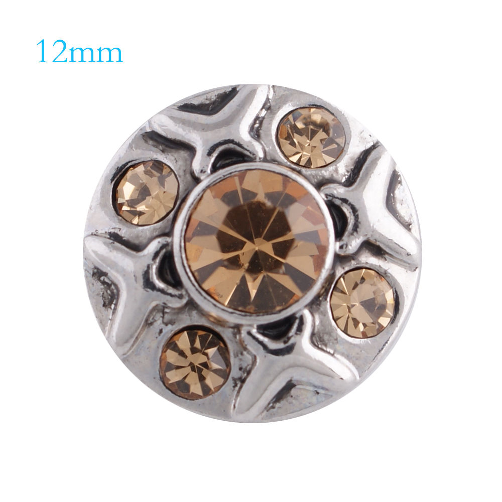 12mm Criss Cross w/Tan Stones Snap (12-5077P-CO)