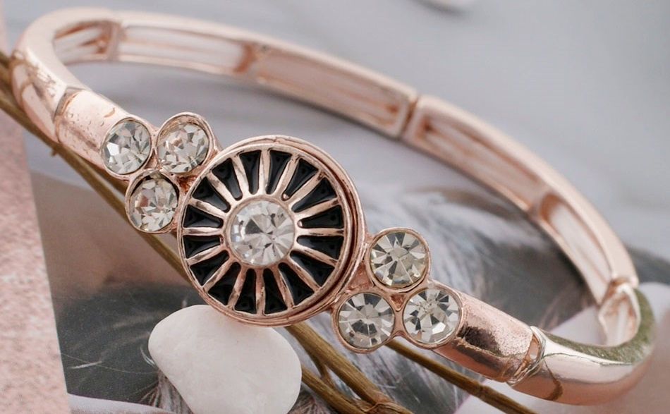 Thumbnail: 12mm Rose Gold Wheel w/Black Background Snap (12-6344-E4)