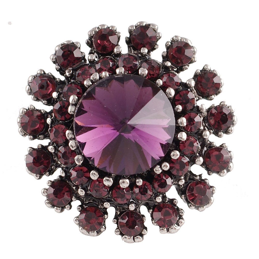 18mm/20mm Purple Rhinestone Starburst Snap (1820-7164)