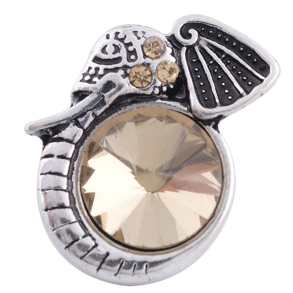 20mm Tan Rhinestone Elephant Snap (1820-9080-CCO)