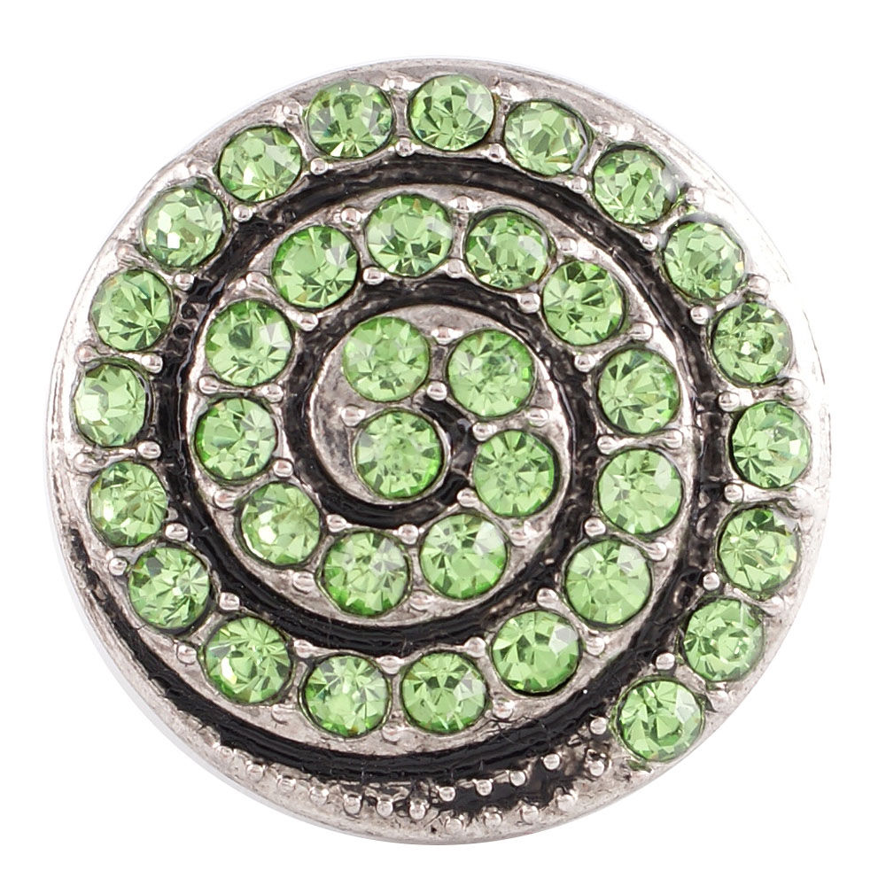 18mm/20mm Green Rhinestone Spiral Snap (1820-7080C)