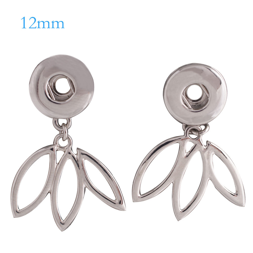 12mm Metal Hanging Leaves Earrings (12-0997-E2)