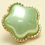 Thumbnail: 12mm Green Pearlish Star with Gold Trim Snap (EACH)(12-8453-E3)