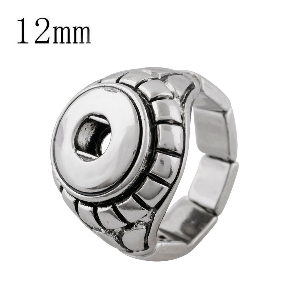 12mm Segmented Design Elastic Band Ring - Fits Snug 7 (12~1176-7)