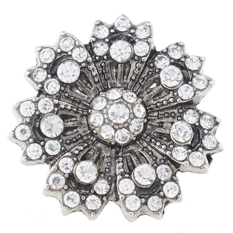 18mm/20mm Clear Rhinestone Protruding Flower Snap (1820~8052J)