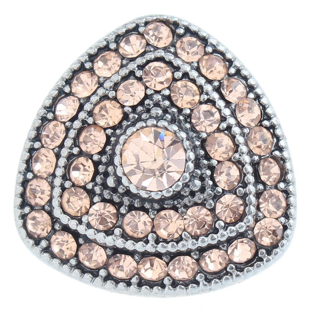 18mm/20mm Rounded Triangle Snaps w/Peach Crystals (1820-2701J-#2)