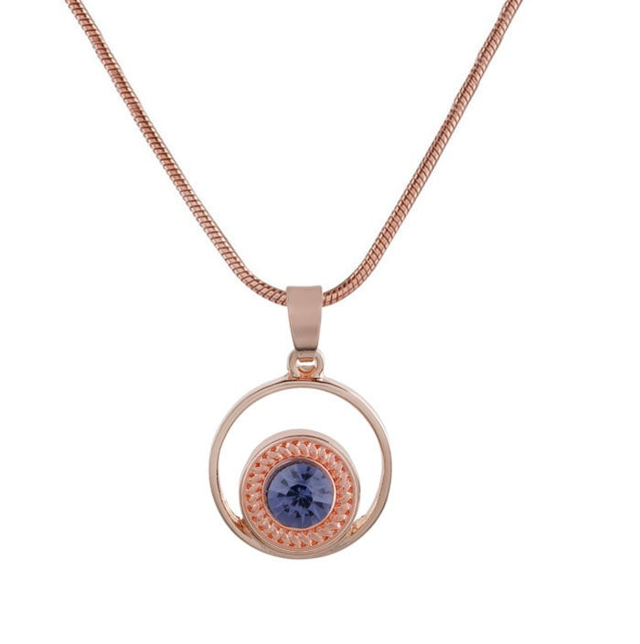 Thumbnail: 12mm Rose Gold Surrounded By a  Circle Pendant (12-0353RG-CO-E3)