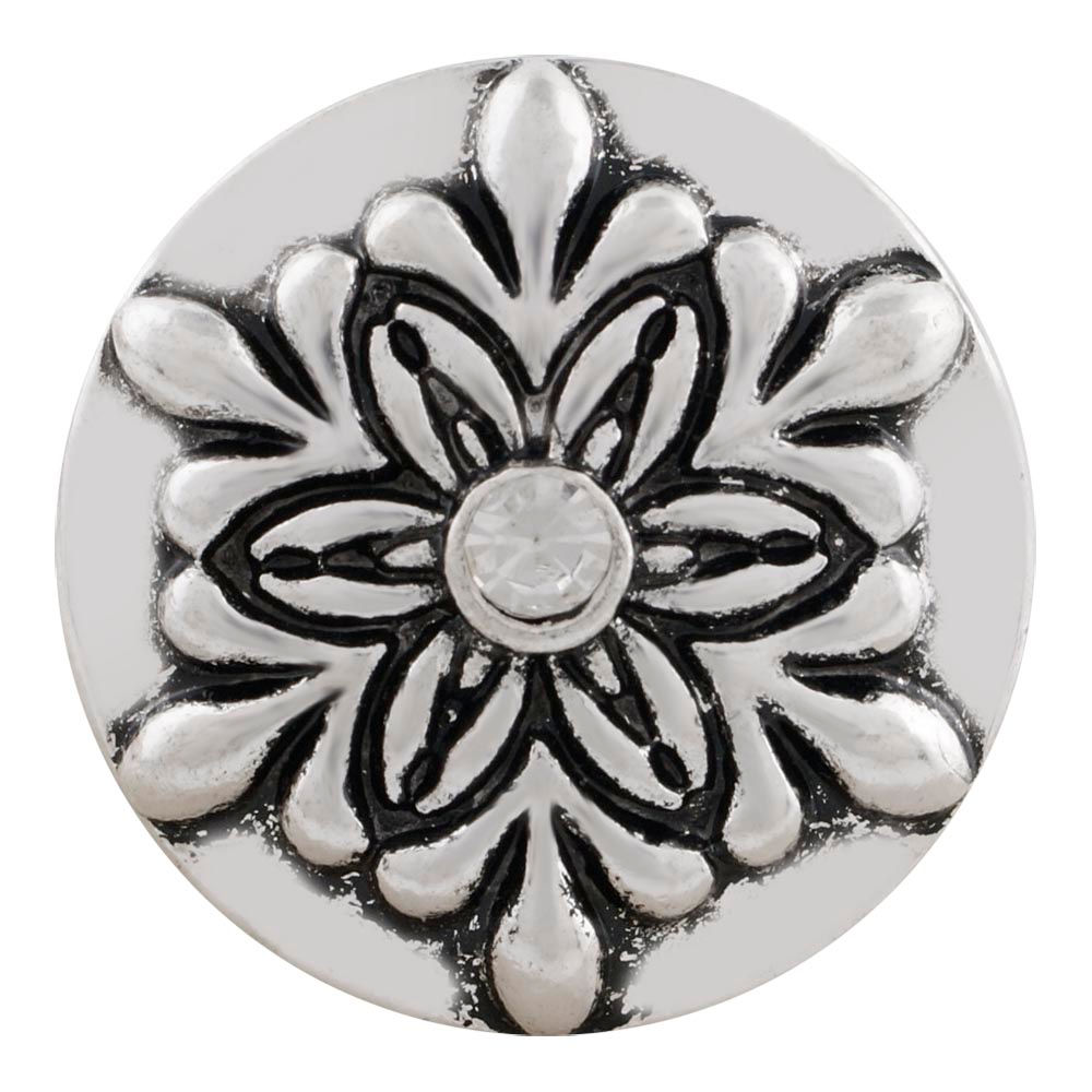 18mm/20mm Metal Snowflake w/Clear Center Rhinestone Snap (1820-7560-E3)