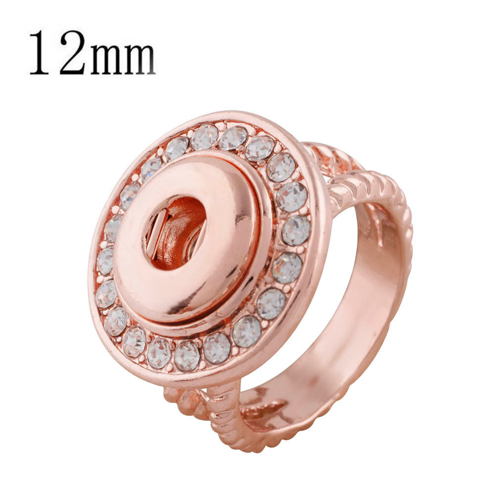 12mm Rose Gold Rope Band w/Clear Stone Border Ring - Size 7 1/4" (12-1153RG-7)