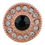 Thumbnail: 18mm/20mm Rose Gold Black Center Stone w/Clear Stones Snap (1820-7533C)