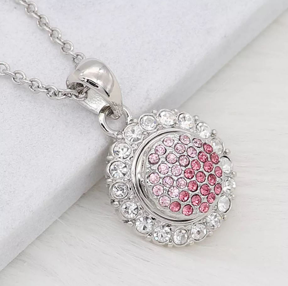 Thumbnail: 12mm 2-Tone Pink Multi Stone Snap (12-7133-E4)