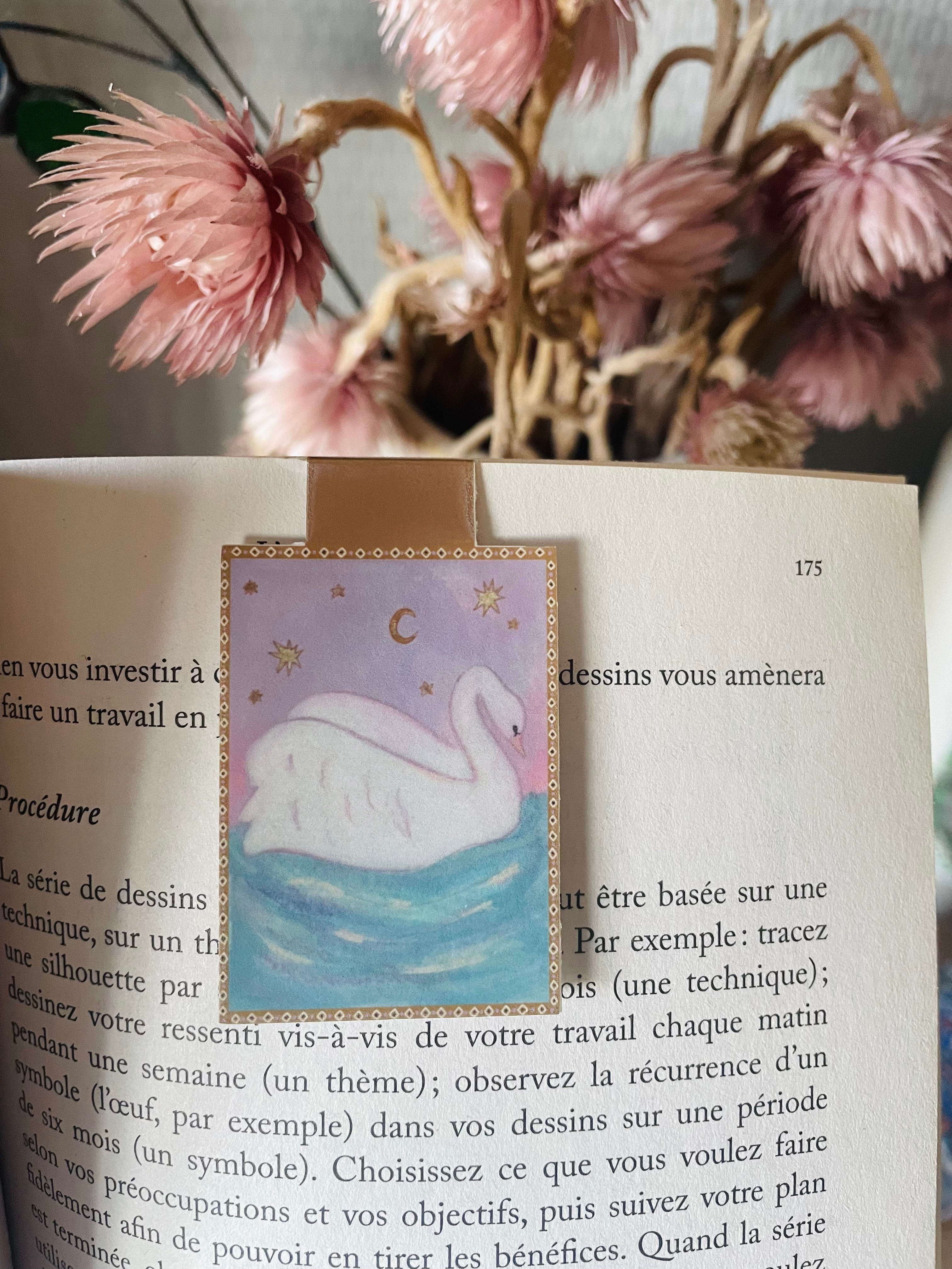 Marque-page aimanté "Cygne" - papeterie poétique