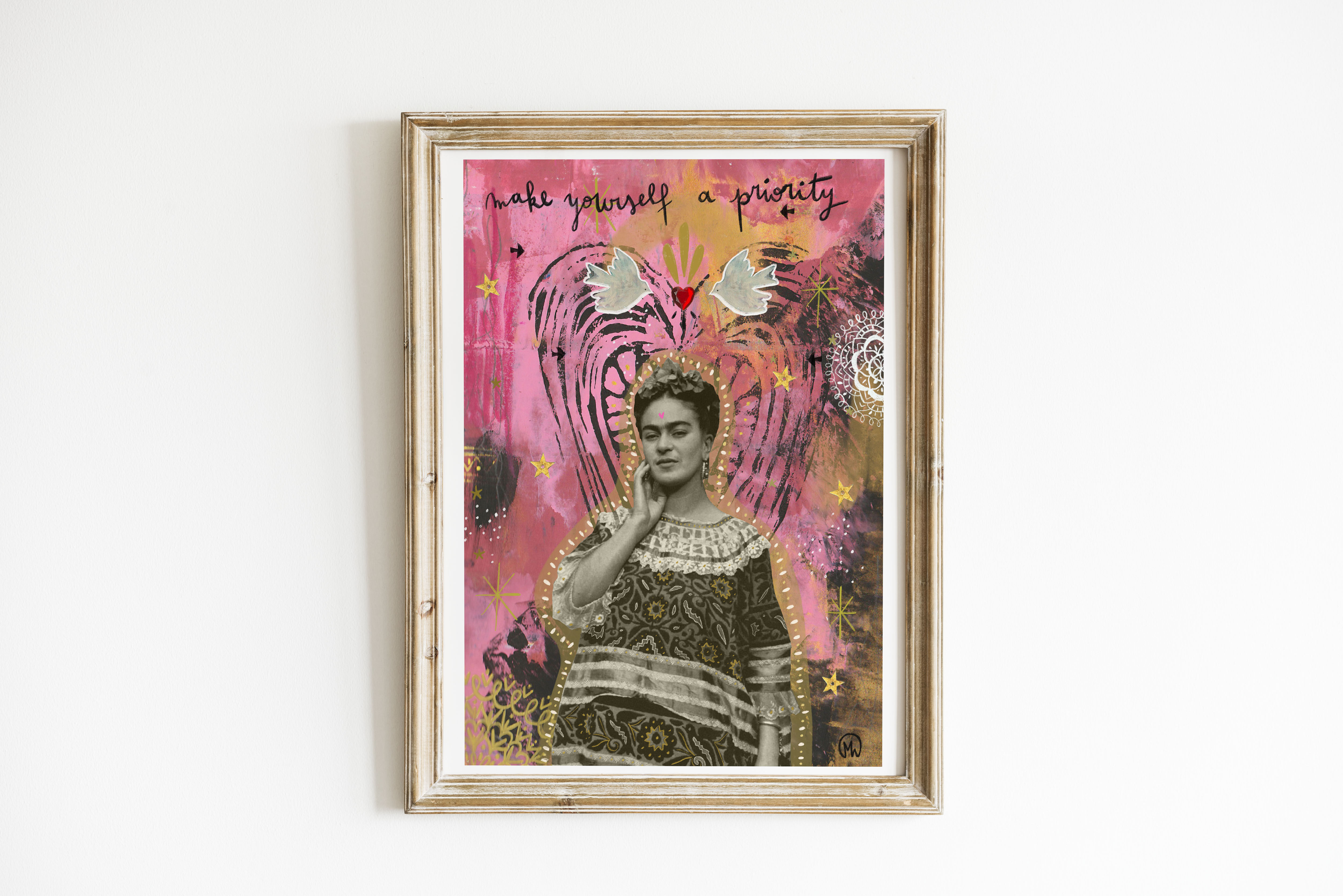 Affiche Bohème "Frida Kahlo Colombes" - impression artistique
