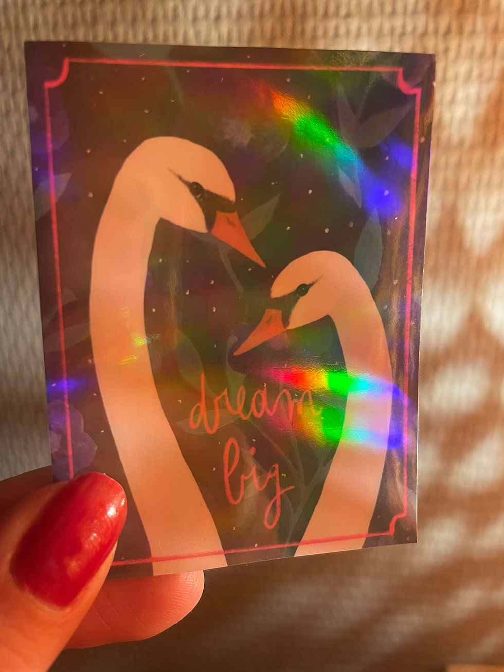 Miniature : Sticker Vinyle "Cygnes" Pailleté ou Holographique - Autocollant vinyle