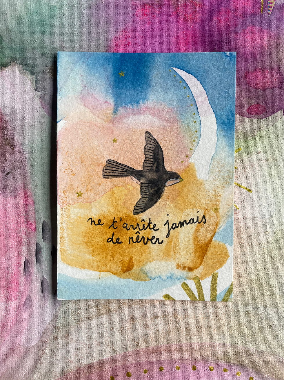 Miniature : Illustration Originale à l'Aquarelle 'Rêver encore'