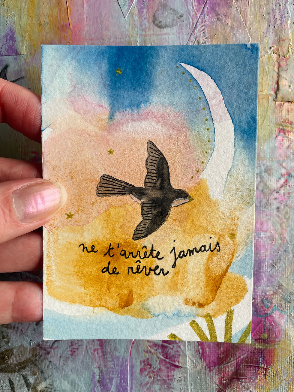 Miniature : Illustration Originale à l'Aquarelle 'Rêver encore'