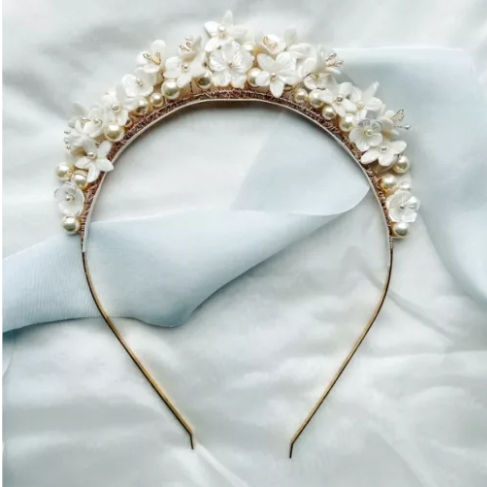Paloma Flower Pearl Bridal Crown