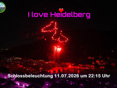 Heidelberger Schlossbeleuchtung, diesen Samstag am 11.07.2026 ab 22:15 Uhr
