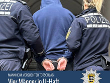 POL-MA: Mannheim: Vier Tatverdächtige wegen gemeinschaftlichen versuchten Totschlags in Tateinheit mit gemeinschaftlicher gefährlicher Körperverletzung auf Anträge der Staatsanwaltschaft Mannheim in U