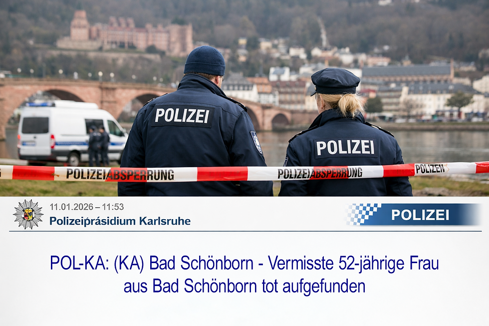 POL-KA: (KA) Bad Schönborn - Vermisste 52-jährige Frau aus Bad Schönborn im Bereich Heidelberg tot aufgefunden