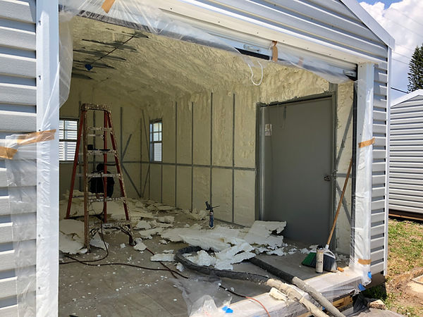 Spray foam Metal building