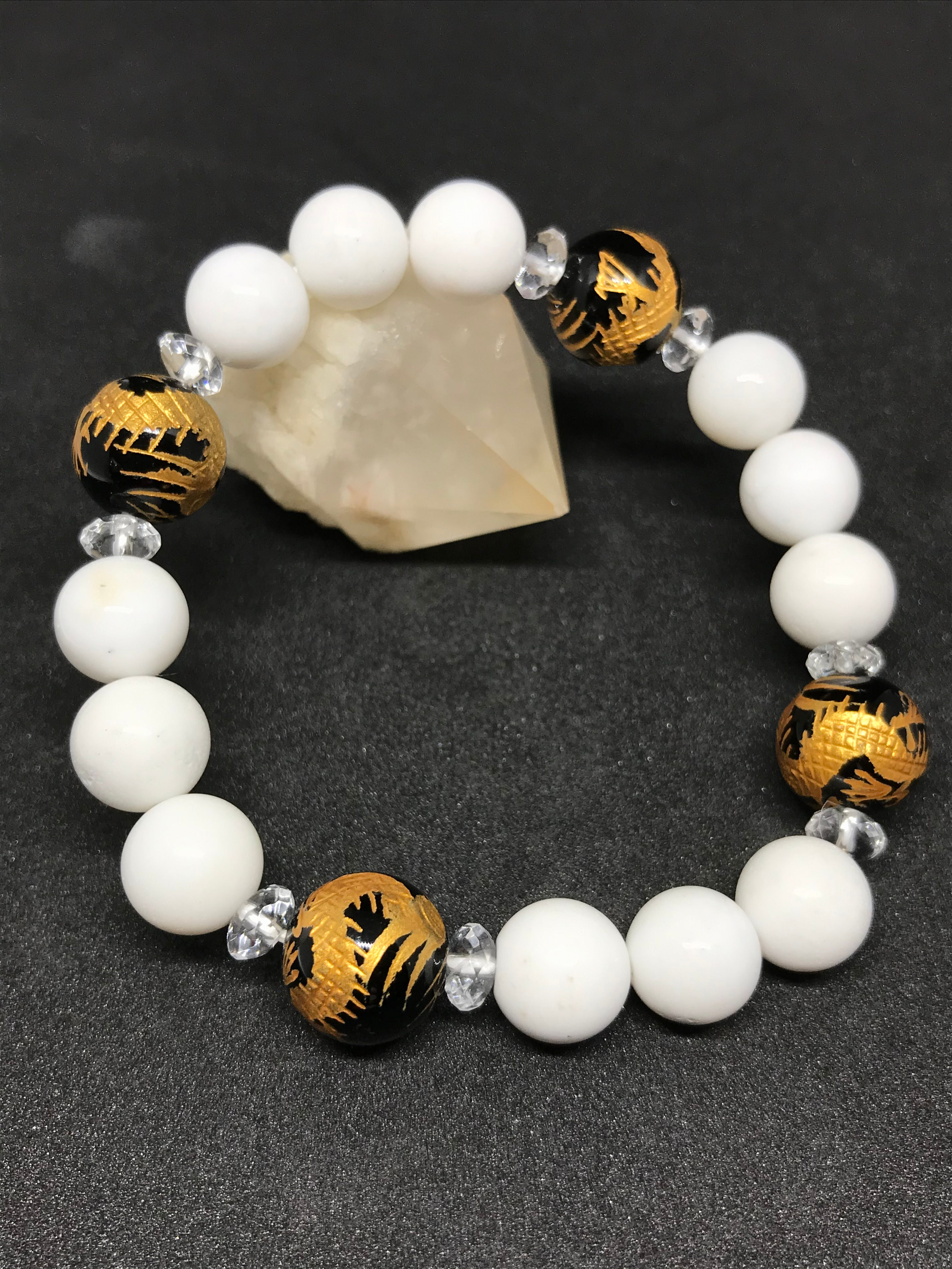 ホワイトオニキス＋ブラックオニキス（青龍）【内寸　16㎝】