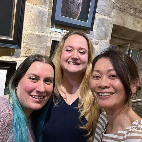 Sophie Parkhill, partner Steve Watson and Maureen Bailey at the Association of Animal Artist 2025