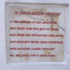 Plaque with wording about the Transatlantic slave trade