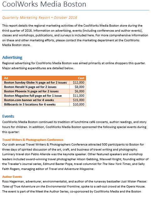 Page of Word Capstone Project 1