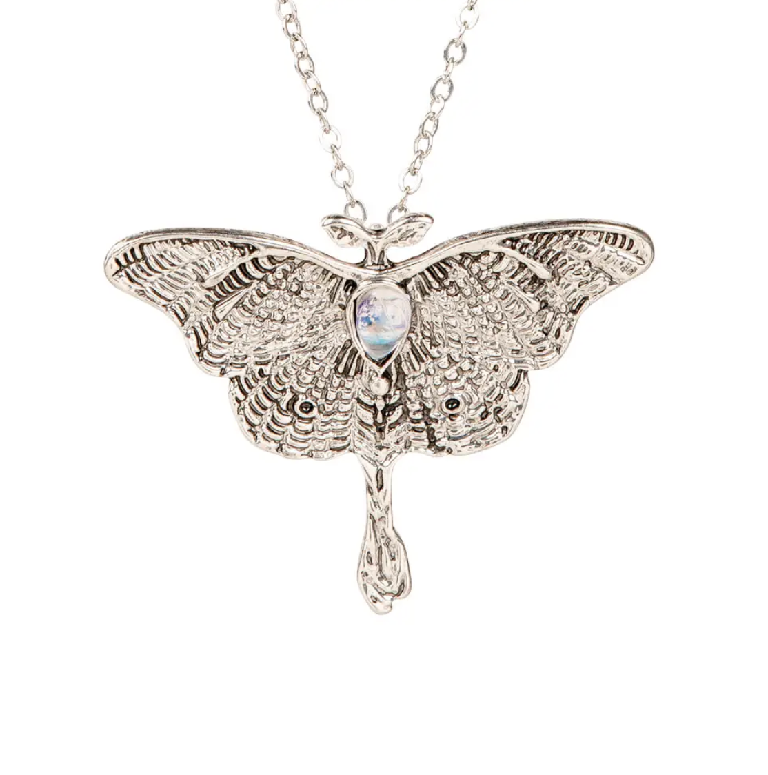 Silver Moth Necklace