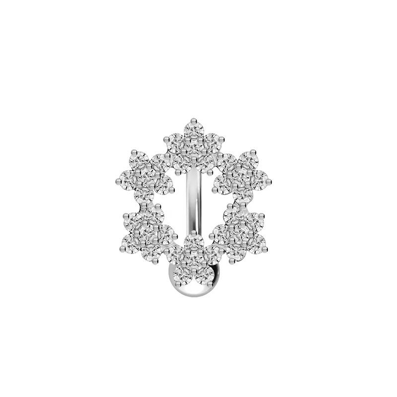 Bauchnabelpiercing Blumen-Kranz Silber
