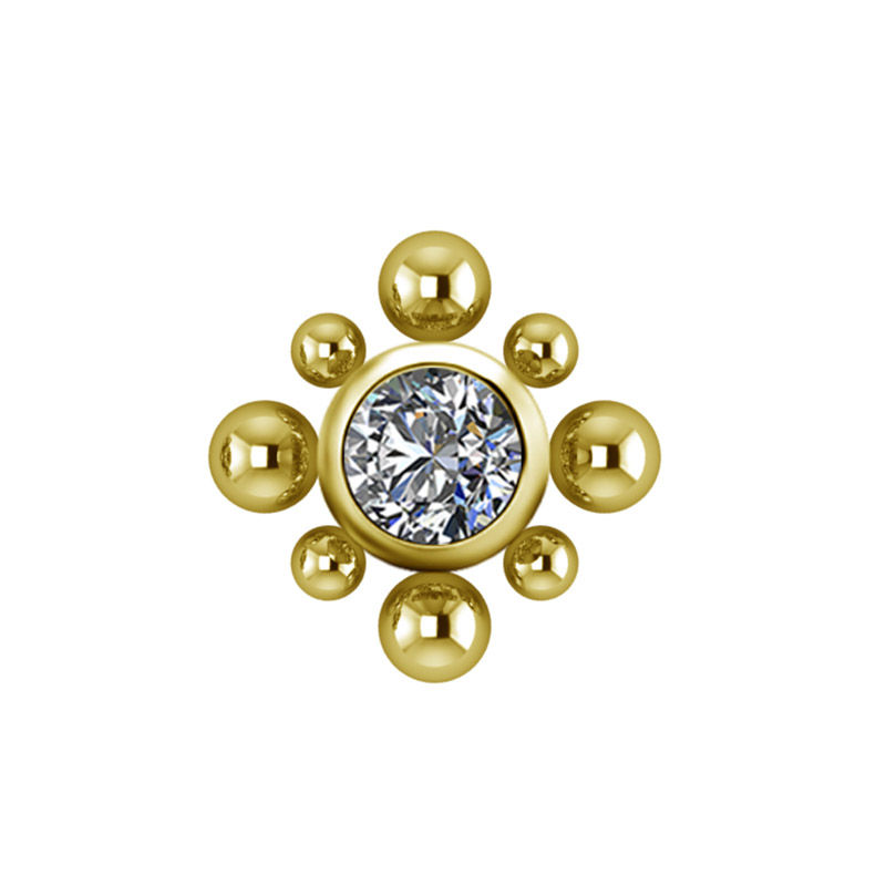 Internally-Aufsatz orientalisches Viereck mit Glitzer Gold