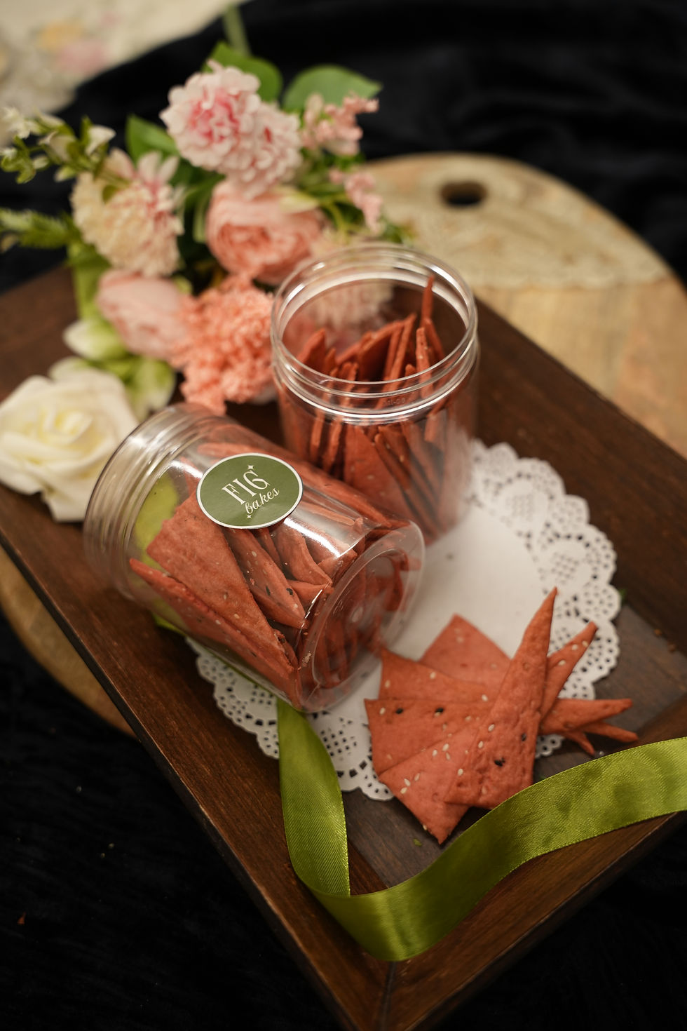 Beetroot Sesame Crackers