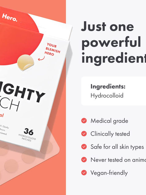 Mighty Patch Original from Hero Cosmetics - Hydrocolloid Acne Pimple Patch for Covering Zits and Ble