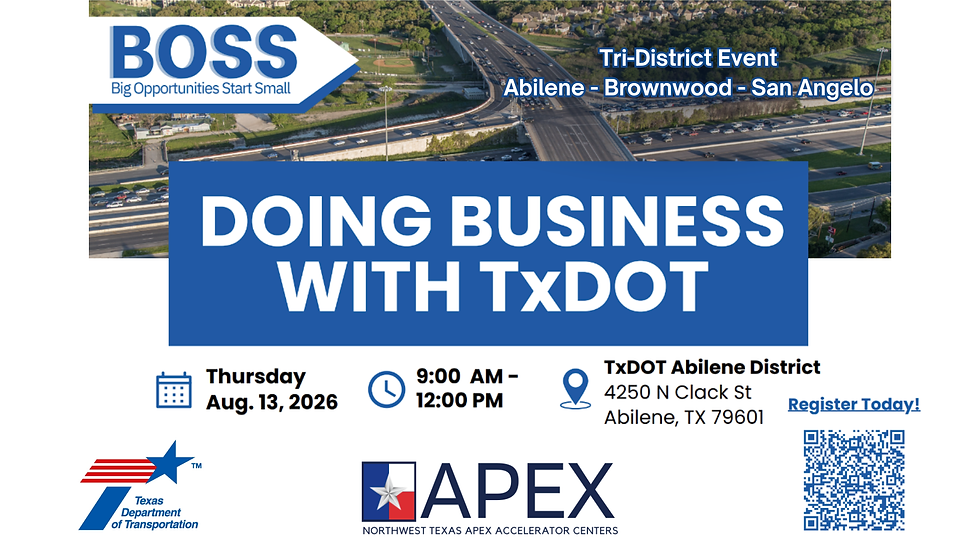 Doing Business with TxDOT - Tri-District Event (in Abilene)