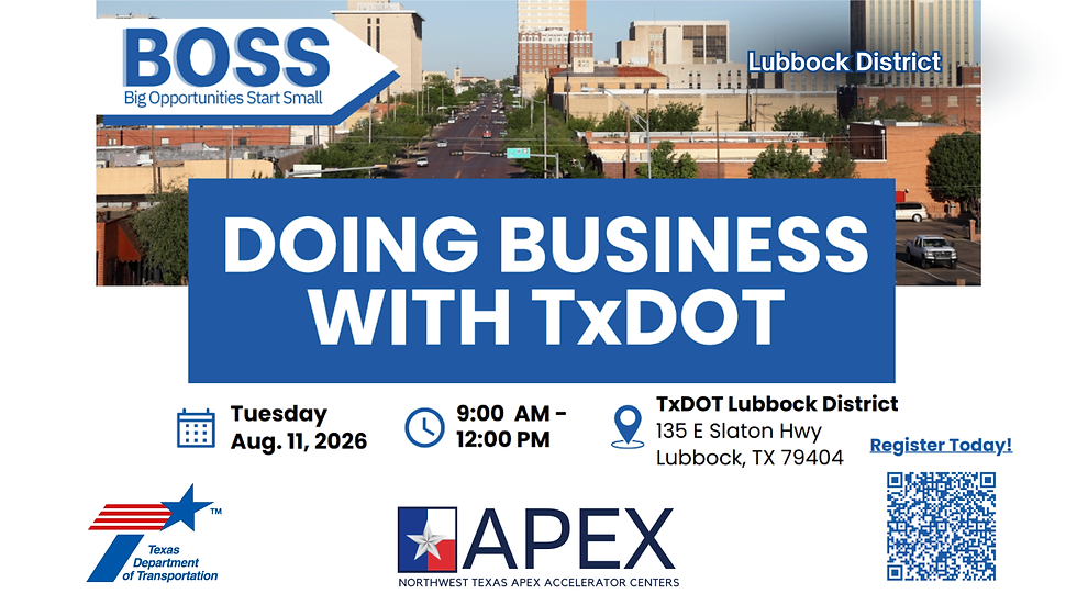 Doing Business with TxDOT - Lubbock District