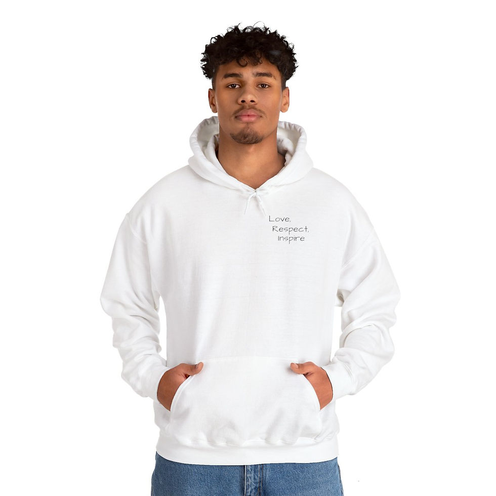 Thumbnail: Unisex Heavy Blend™ Hooded Sweatshirt Love, Respect, Inspire- black letters