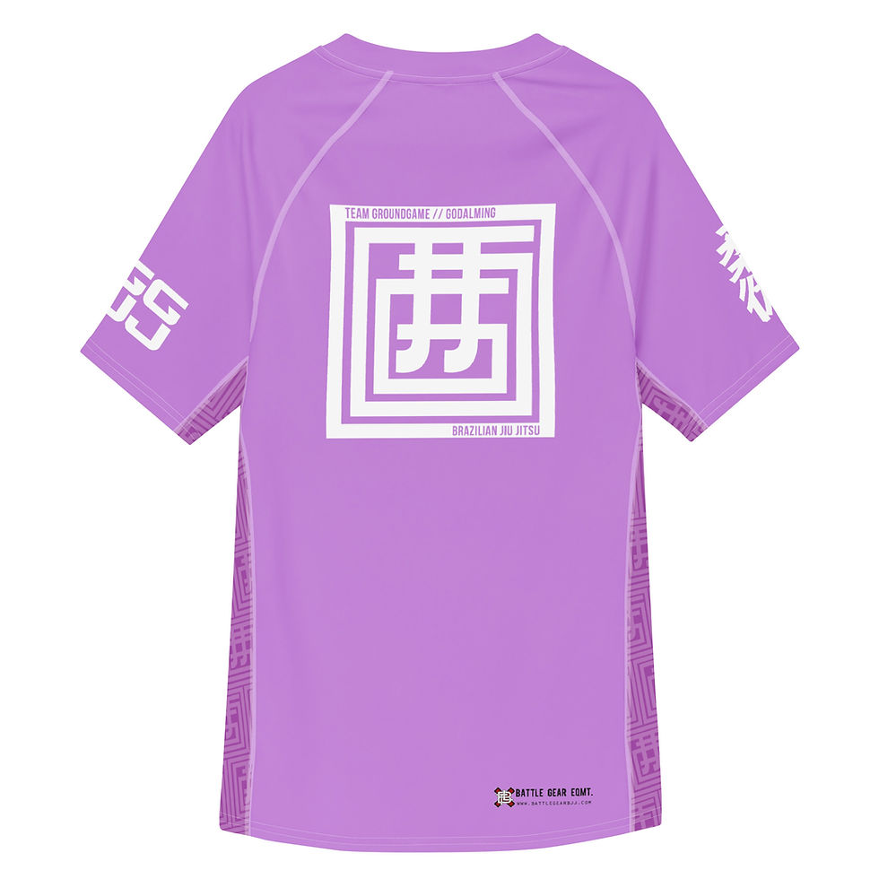 Thumbnail: Team GroundGame Light Purple Short Sleeve NO GI MMA Rashguard (Unisex)