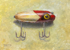 Red and white fishing lure