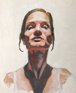 Portrait of a woman with dramatic shadows